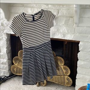 Tibi fit and flare striped dress